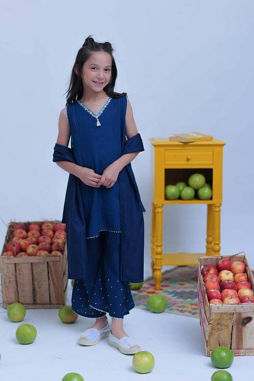 KBD-02820 | Royal Blue & Silver | Casual Plus 3 Piece Suit | Viscose Self Dobby