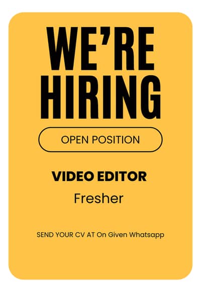 Video Editing Job & Internship – Lahore