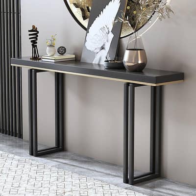 Modern Iron & Wood Console Table-4ft Elegant Design
