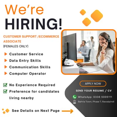 Female Staff / Data Entry / Computer Operator Jobs / Customer Service