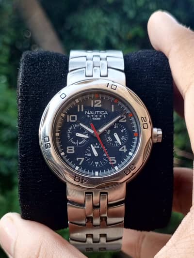 ORIGINAL VINTAGE NAUTICA CHRONOGRAPH JAPAN  BLUE DIAL