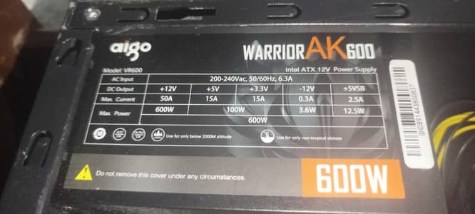 RGB  aigo AK600 gaming power supply , best psu for gaming