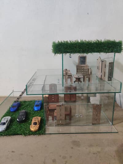 An antique Glass house model for home decorations