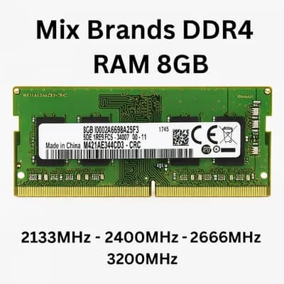 8GB DDR4 Laptop RAM | Mixed MHz (2133/2400/2666/3200)
