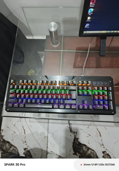 gaming keyboard with blue keys