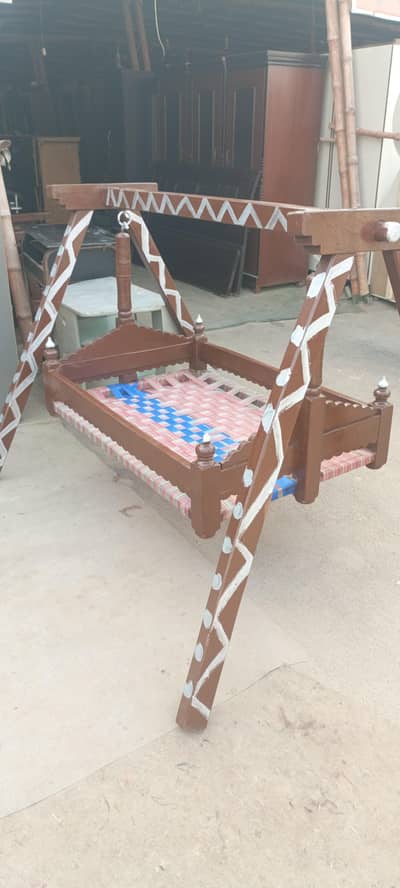 wooden jhola and ,5 seter wooden sofa