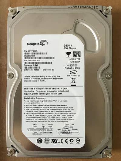 256 GB hard Drive HDD