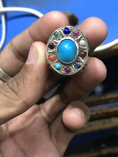 Silver ring pure Chandi original stone for sall