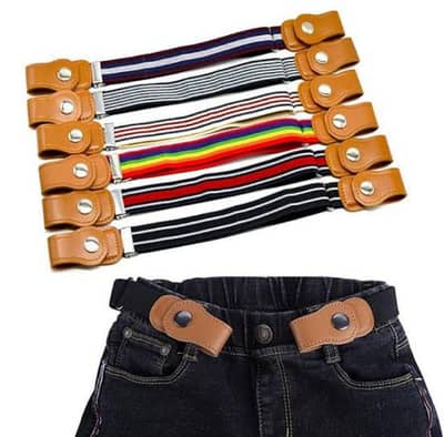 Child Kids Buckle-Free Elastic Belt Stretch Canvas Belt For Boys Girls