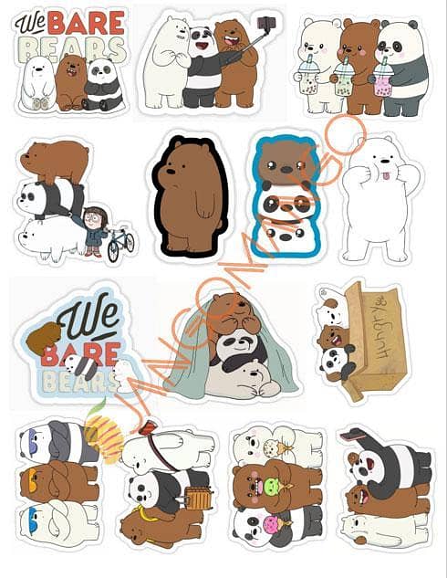 10-Pack The Bare Bears Cool Stickers 2.0 for Laptops, Notebooks, and Mobile Covers - JangoMango Store