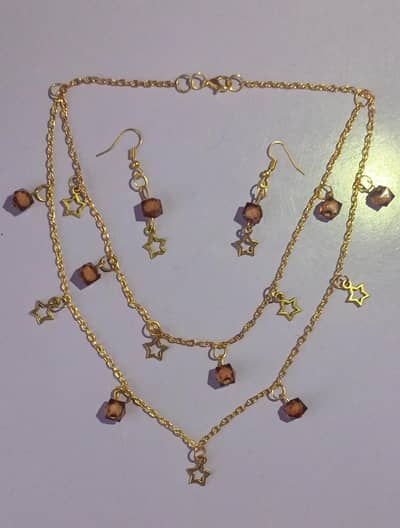 Star and beaded layered necklace