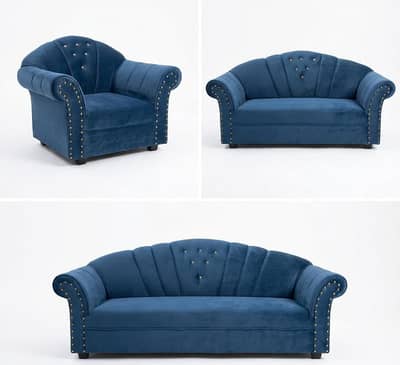 Urgent Sale – 6 Seater Sofa Set | 3+2+1 | Elegant Gray Blue