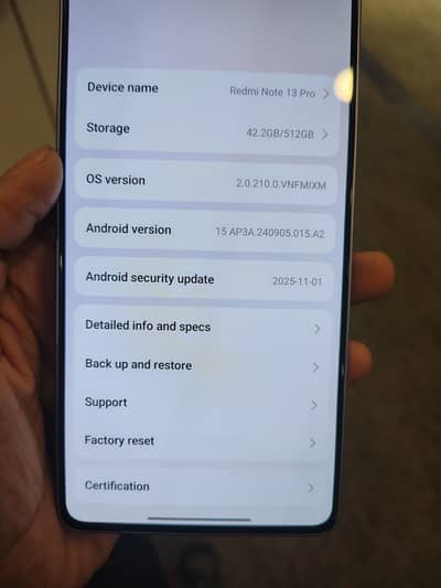 Redmi Note 13 Pro 512GB Memory