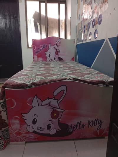 girl single bed with mattress for sale