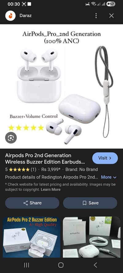 air  buds pro 2and  generation.    03124785896