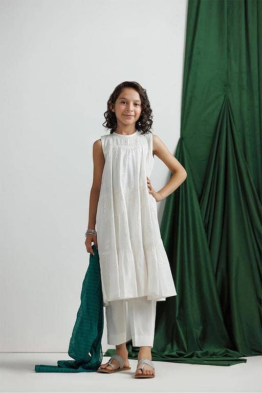 KAD-03113 | White | Casual 3 Piece Suit | Cotton Plain