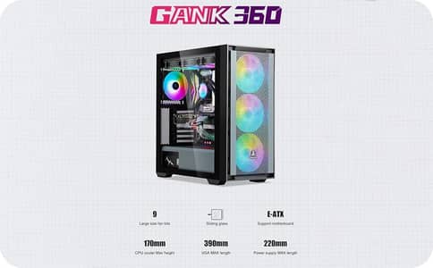 Segotep gank 360 graphite Case, similar to Corsair 4000d airflow