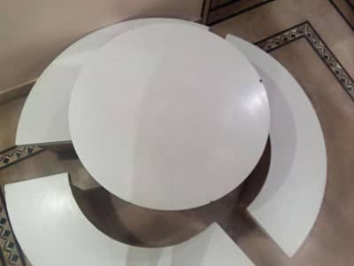 Round Coffee/Dining Table with wooden Base