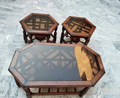 Solid Wood Nesting Coffee Tables (3 Pcs)