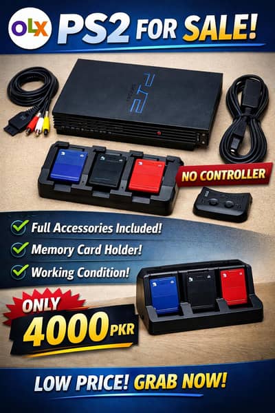  Sony PlayStation 2 (PS2) [without controller] Complete Accessories