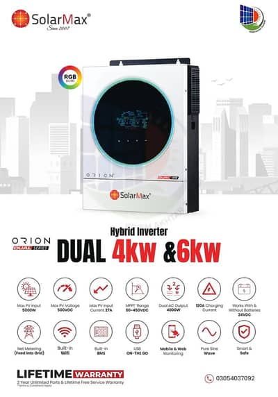 Solar Inverters | Hybrid | 1kw to 15kw | Solis, Solar Max, inverex et