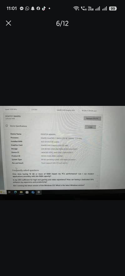 Core i7 Touch Screen PC | 16GB RAM | 256GB Samsung SSD | Smooth Perfor