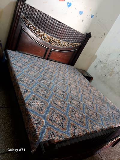 King size bed with two side tables for sale without matress