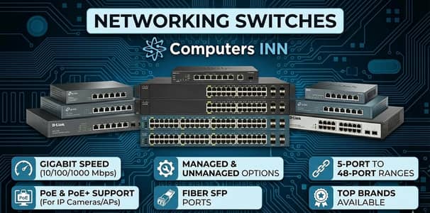 Gigabit & PoE Networking Switches | Cisco, TP-Link, D-Link | All Ports