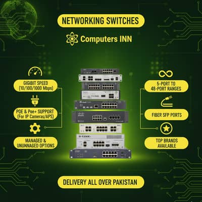 PoE & non poe Networking Switches | Cisco, TP-Link, D-Link | All Ports