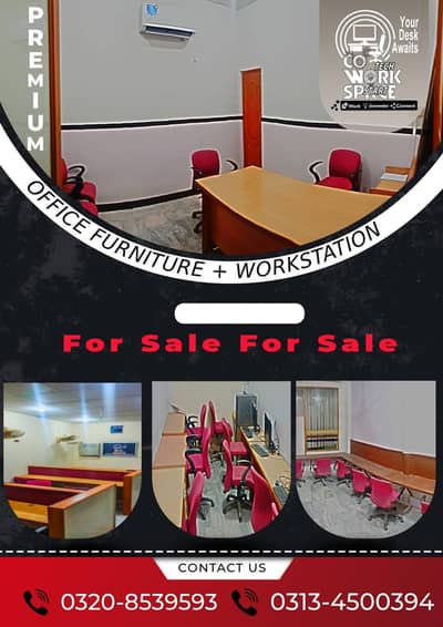 A college closed and chairs tables computers and bill boards for sale