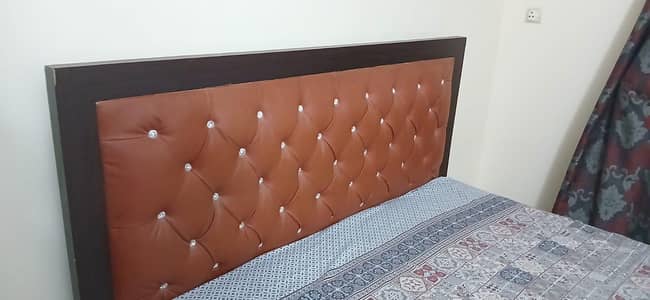 Bed with mattress side tables and study table