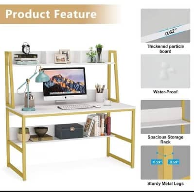Workstation-Computer Desk Storage Shelves-Office desk-L shape table