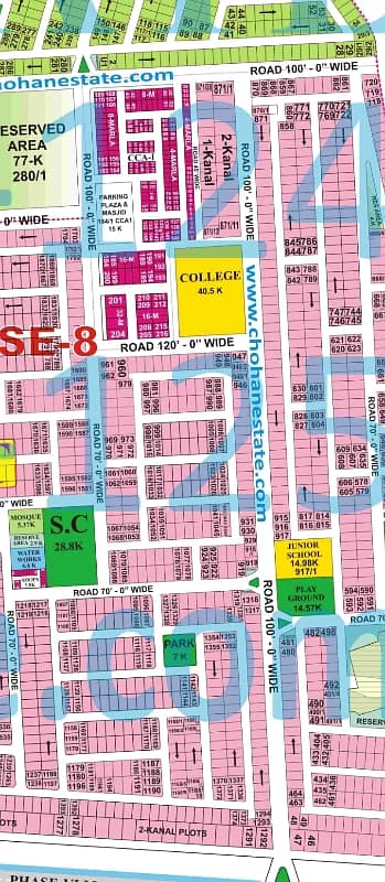 Prime Location 1-Kanal Plot For Sale In T Block Phase 8. Top Location For Residence And Walking Distance From Main Park And Main Road.