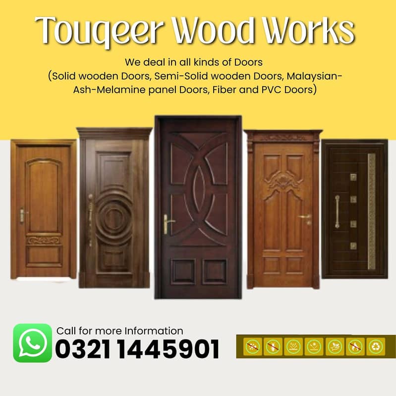 Solid Wood Door-Semi Solid-Engineering-Malaysian Panel /Ash/Fiber Door 0