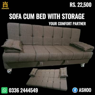 Sofa cum Bed with Storage – Stylish, Comfortable & Space-Saving