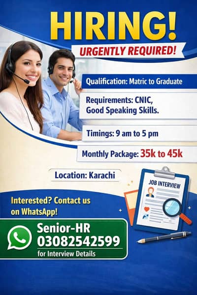 urgent need some male/female office staff