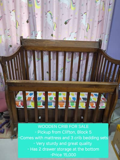 Wooden Cot - Excellent condition