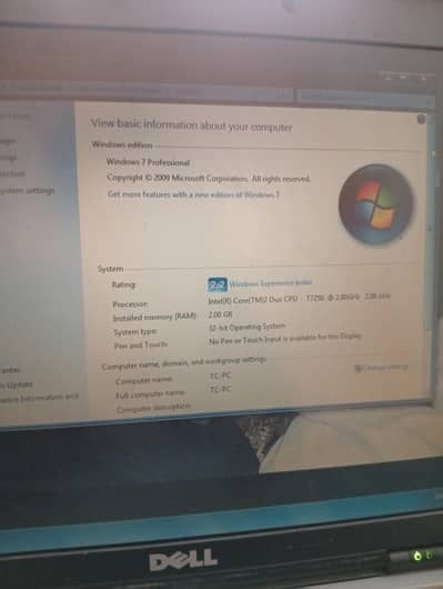 Dell laptop with bag with charger