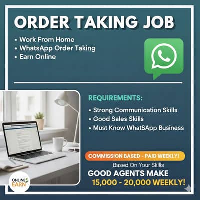 Online work from home | whatsapp order taking job