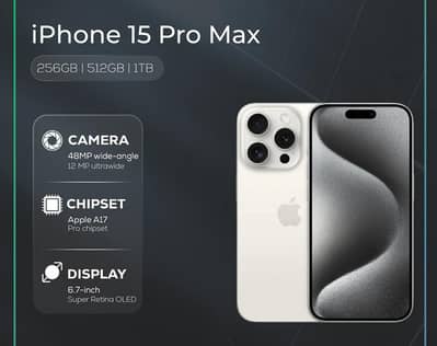 i Phone 15 Pro Max available on easy monthly base's