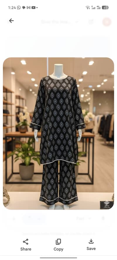 Elegant Black Printed 2-Piece Unstitched Winter Suit for Women