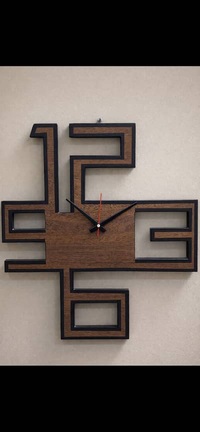 Modern Wooden Wall Clock | Unique Handmade Geometric Design Brand New