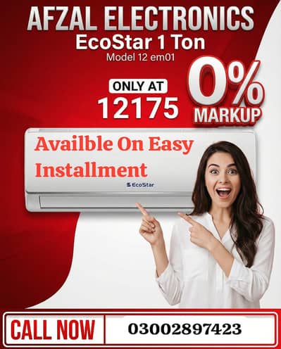 Ecostar AC 1 Ton 0% Markup Available On Easy Installment Plan (Okara)