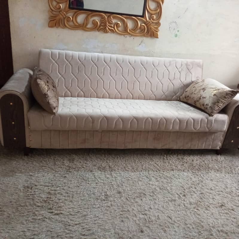 sofa cumbed and imported fur carpet 0