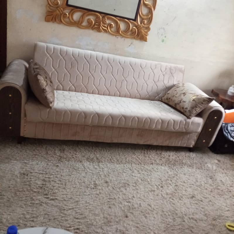 sofa cumbed and imported fur carpet 1