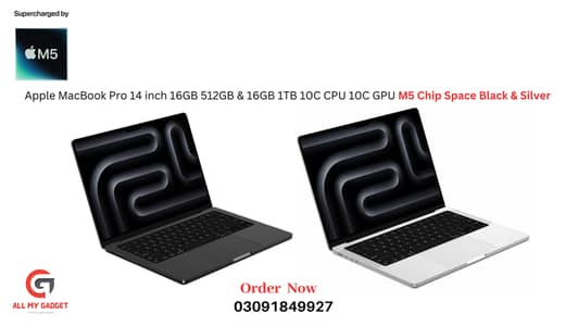 Apple MacBook Pro 14" M5 Chip 16GB 512GB - 2025 Space Black & Silver