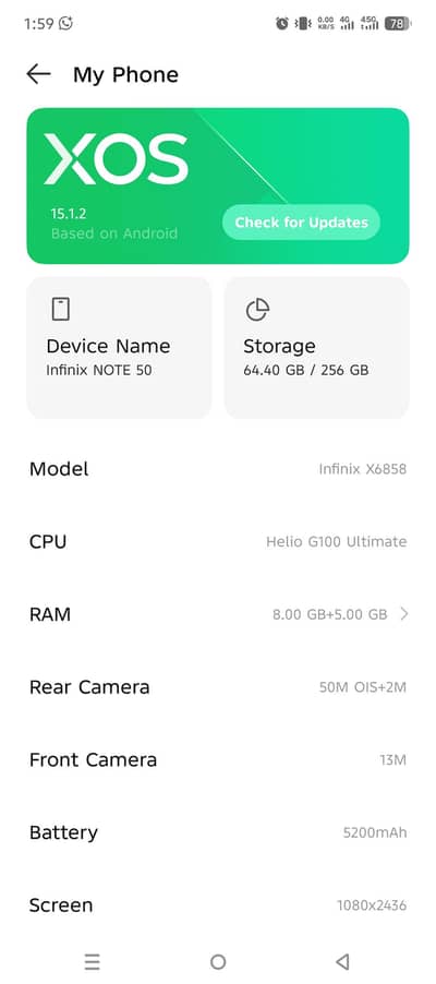 Note 50 8 ram 256 rom