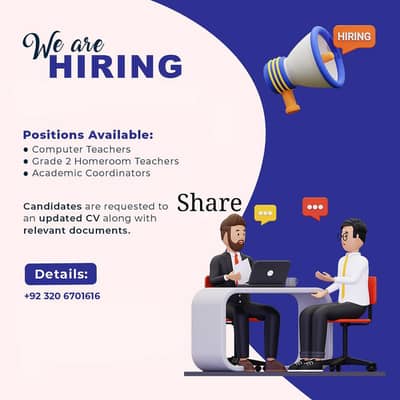 Teachers/ Academic coordinators are required.