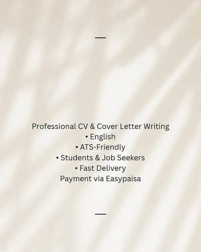 professional CV and cover letter writing (English)
