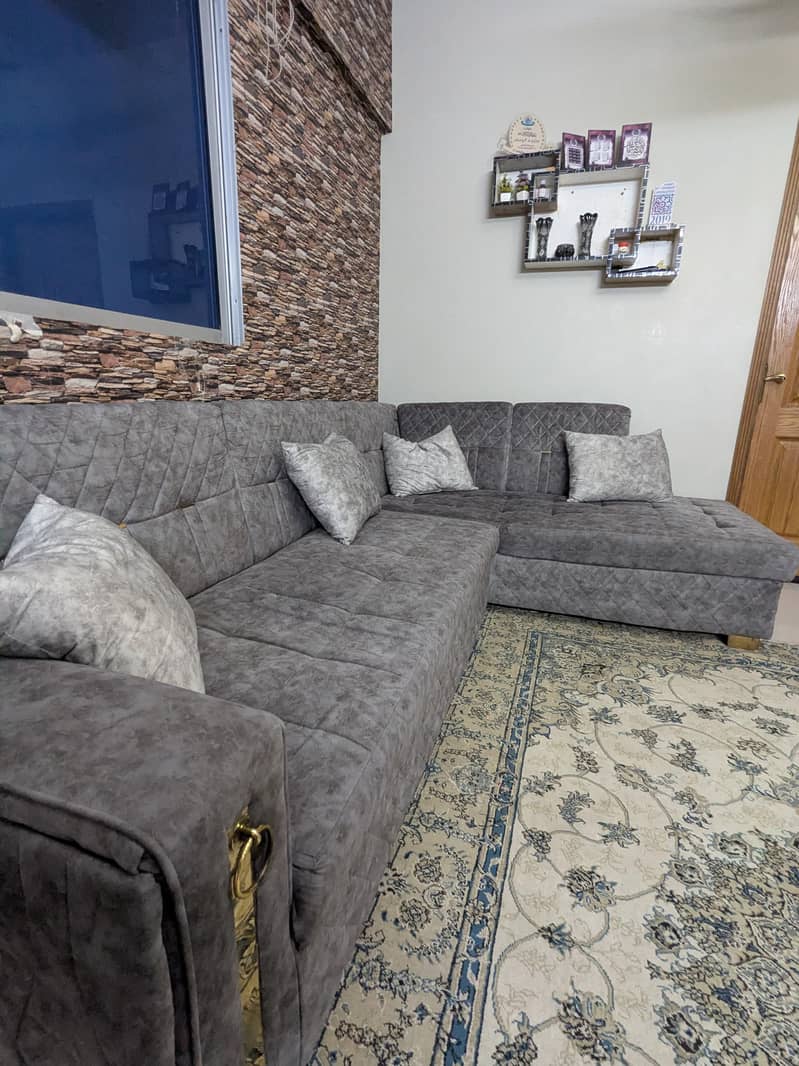 Gray L Shape Sofa 8